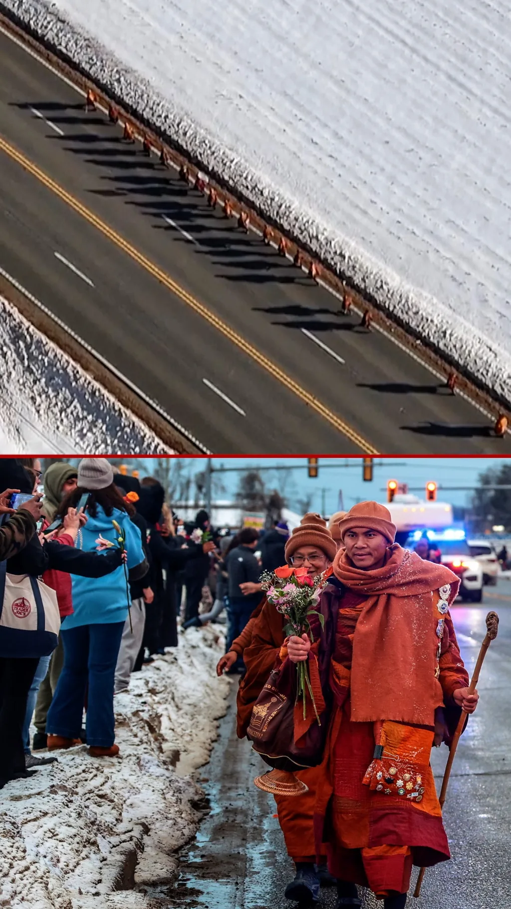 भिक्षुहरूको पैदल यात्रा