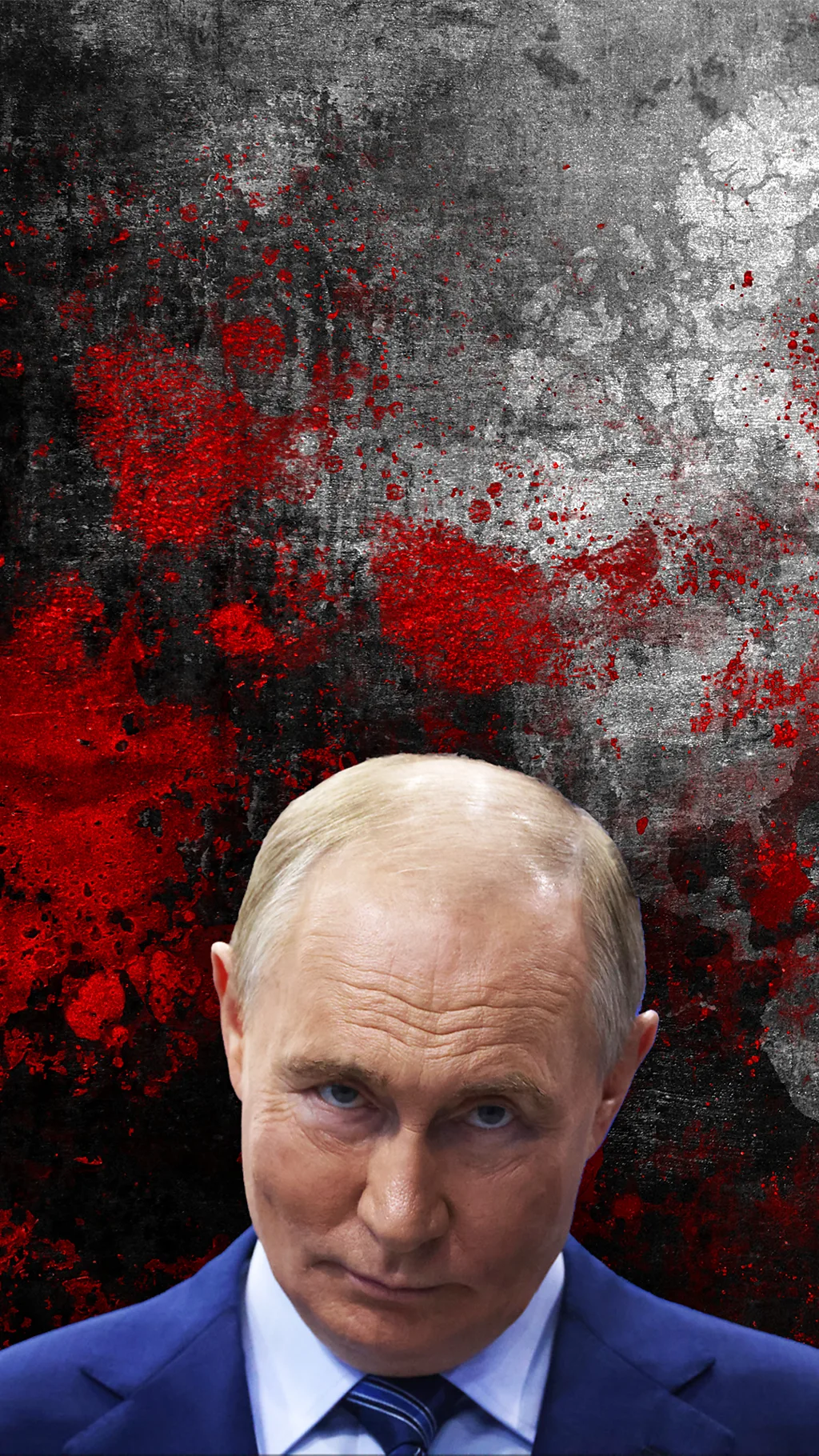 Владимир Путин на кровавом фоне