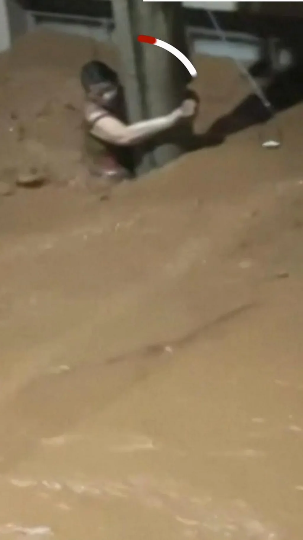 भयंकर पुरात तिने विजेचा खांब धरून स्वतःचा जीव वाचवला