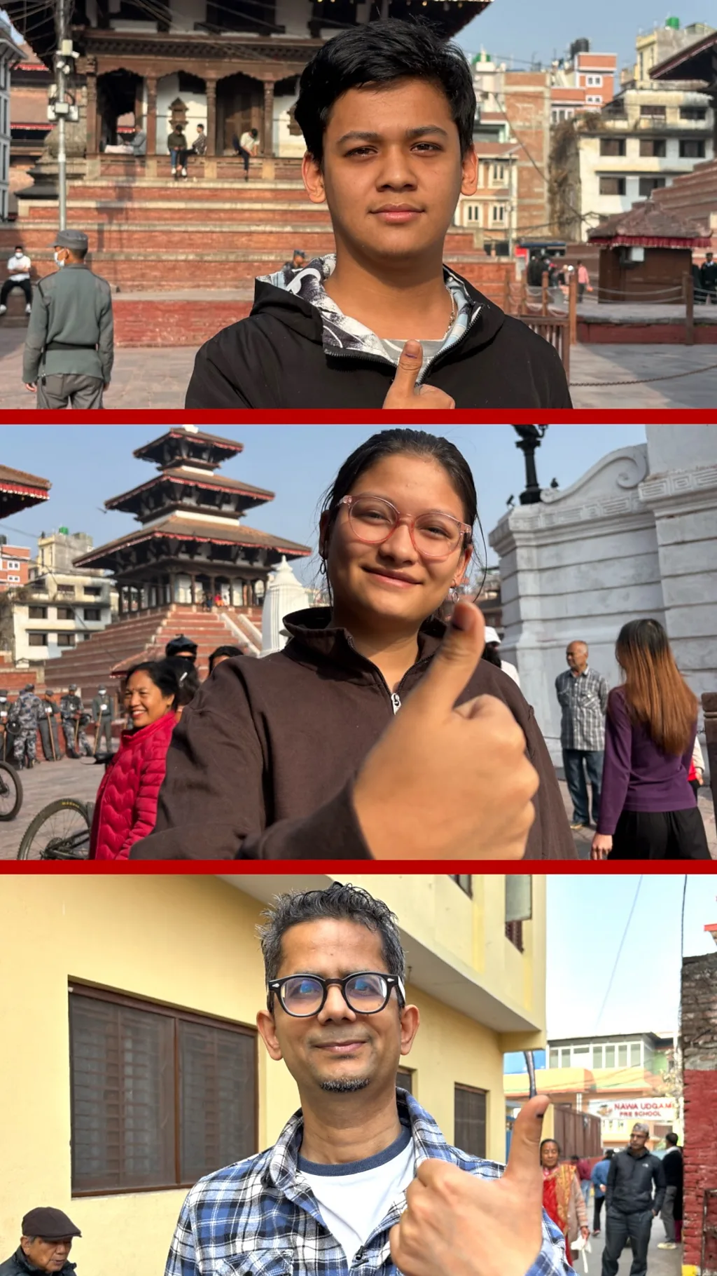 मतदान गरेपछि।