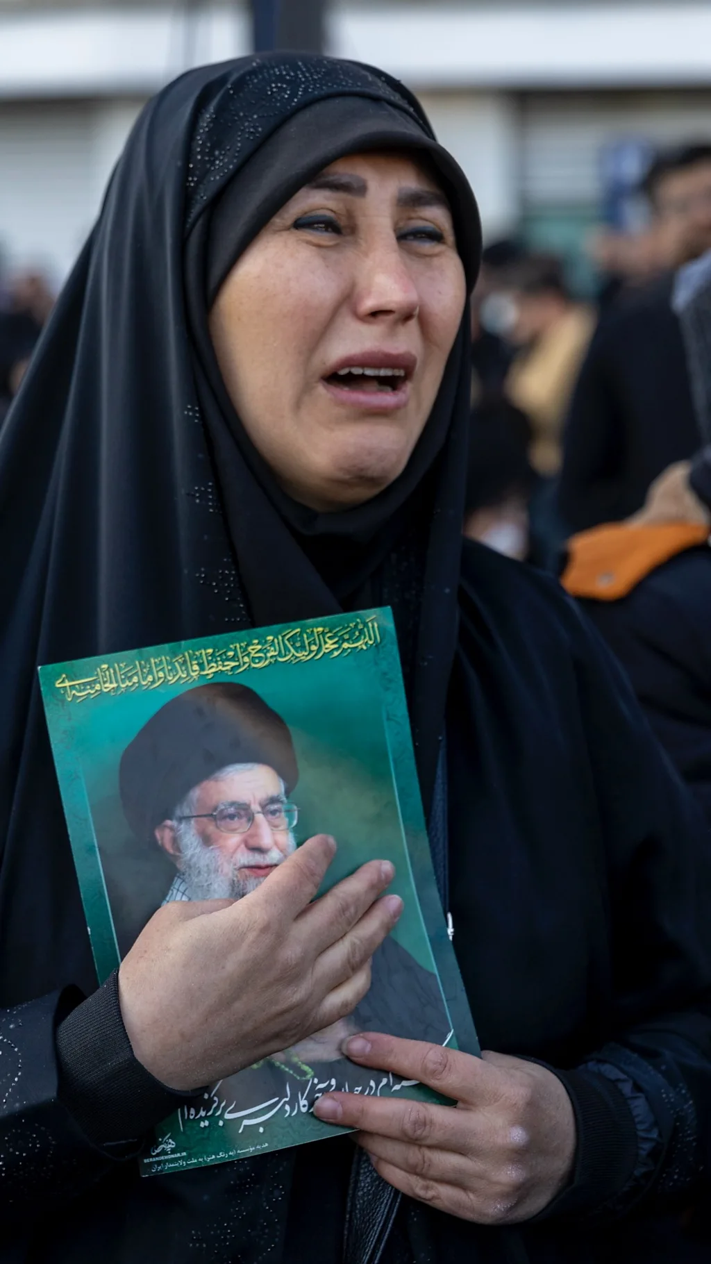 Женщина с портретом Али Хаменеи