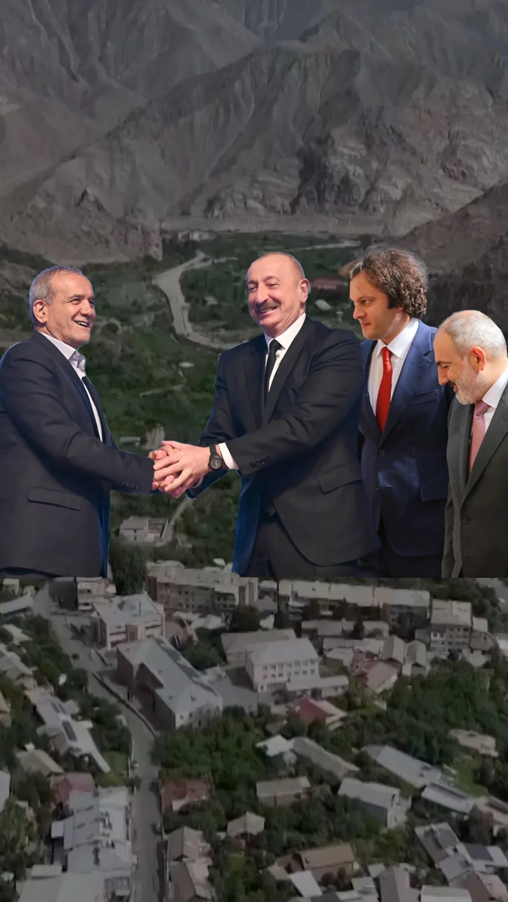 Четыре мужчины жмут руки