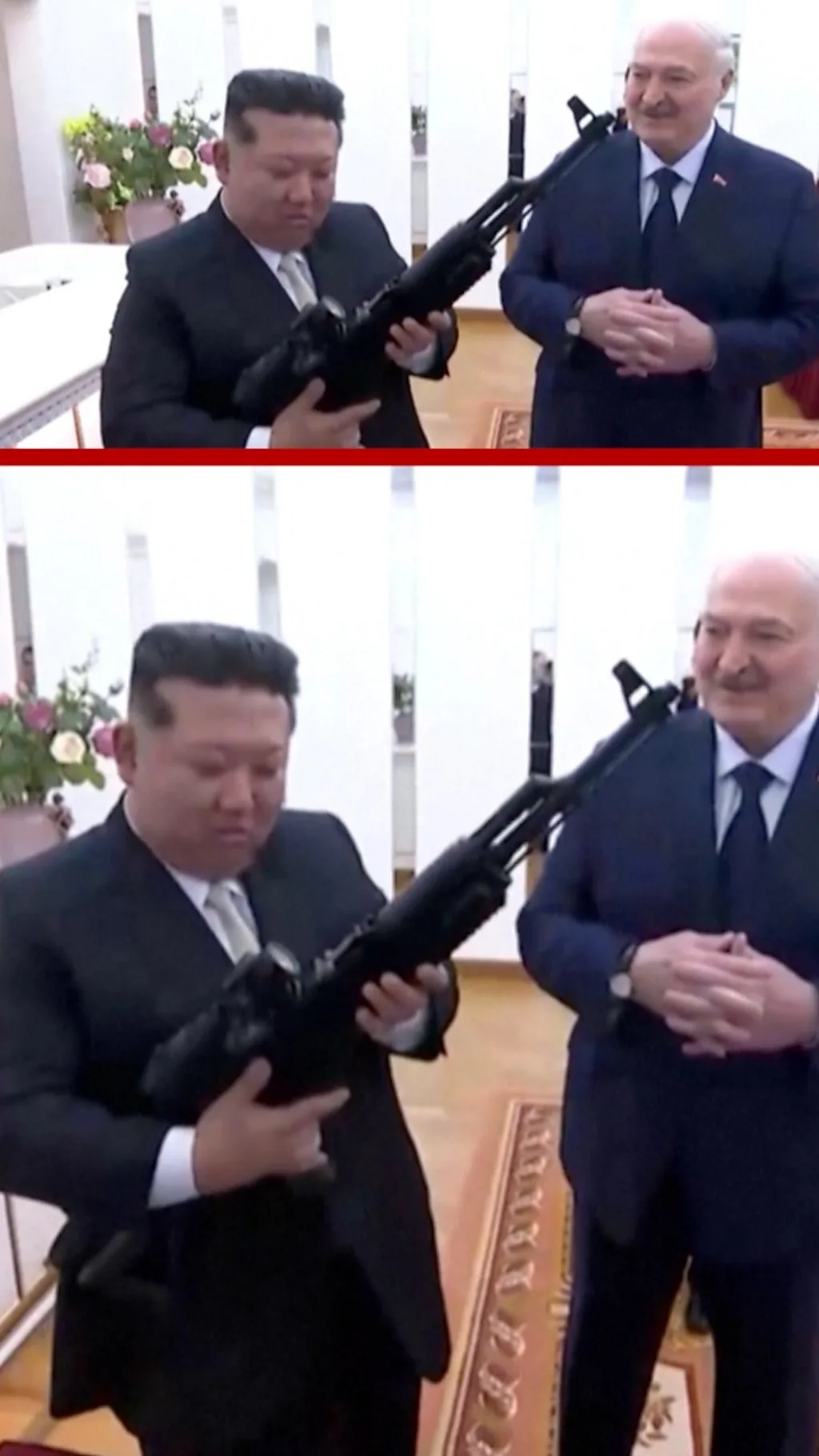बेलारूस के राष्ट्रपति ने किम जोंग उन को तोहफे में दी राइफ़ल