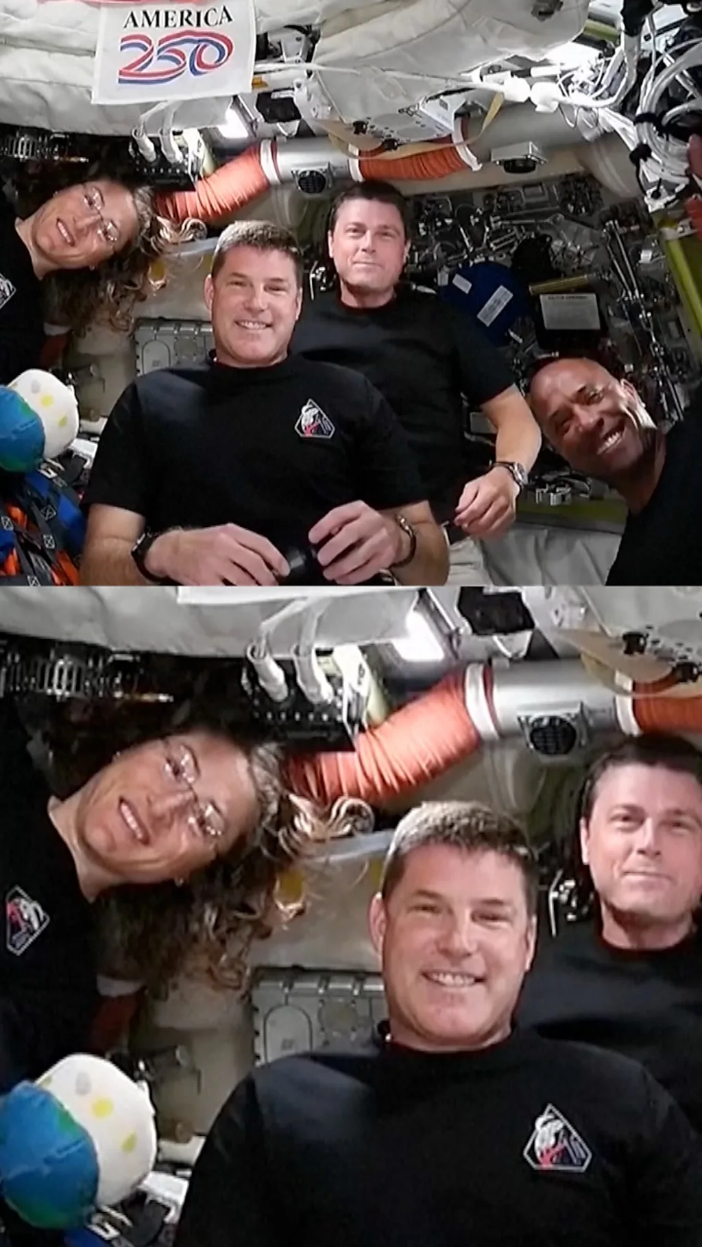 астронавты на борту корабля