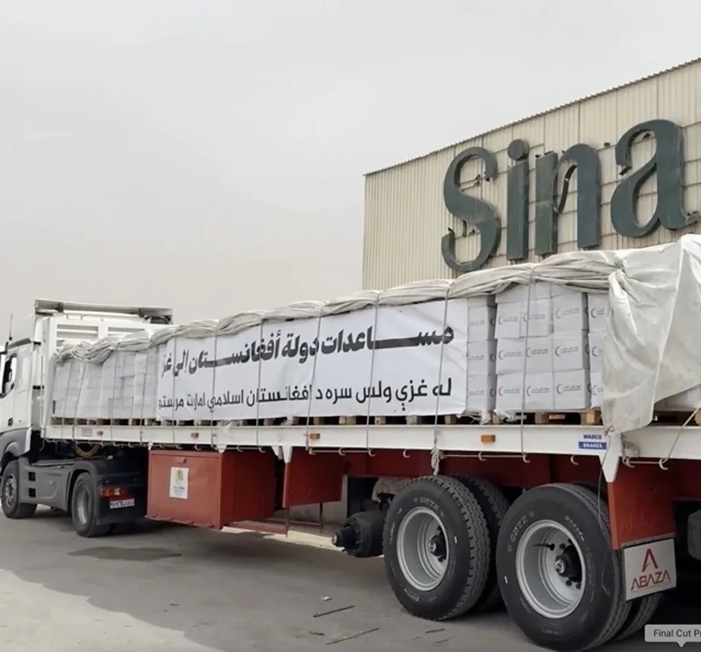 حکومت طالبان می‌گوید ۵۳۰ تُن کمک بشردوستانه‌اش وارد غزه شد