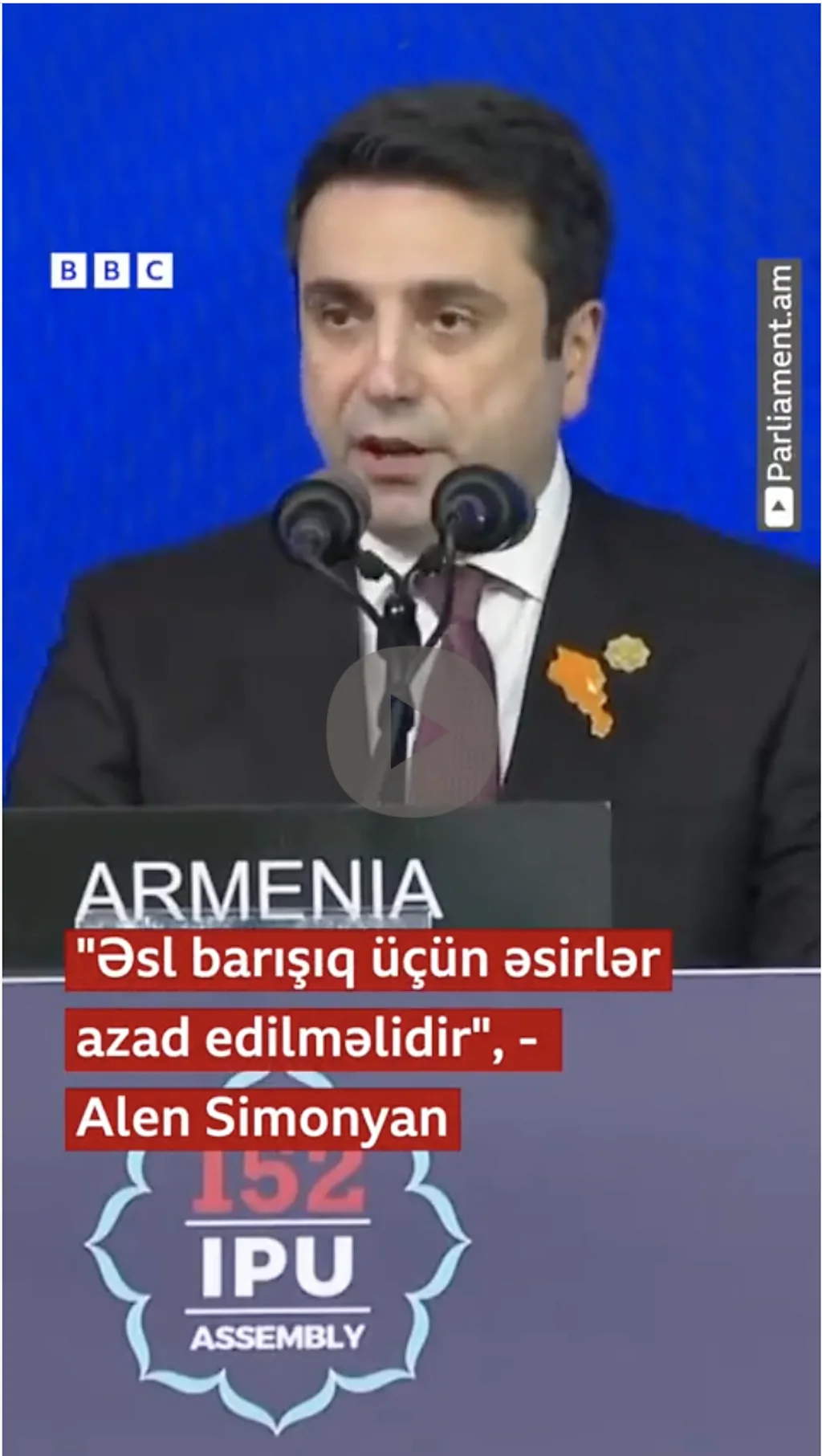 "Əsl barışıq üçün əsirlər azad edilməlidir", - Alen Simonyan