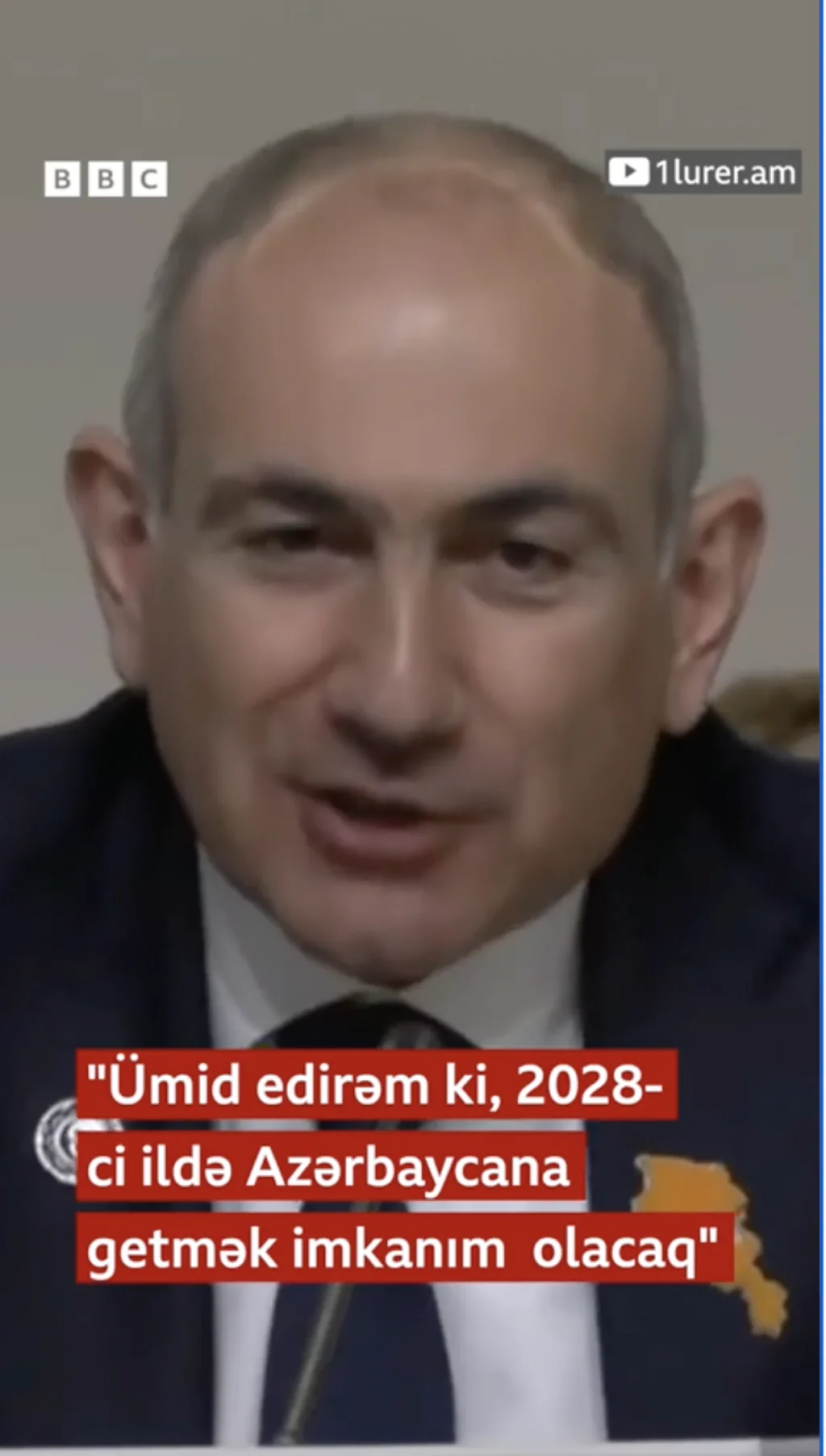 Nikol Paşinyan: "Ümid edirəm ki, 2028-ci ildə Azərbaycana getmək imkanım olacaq"