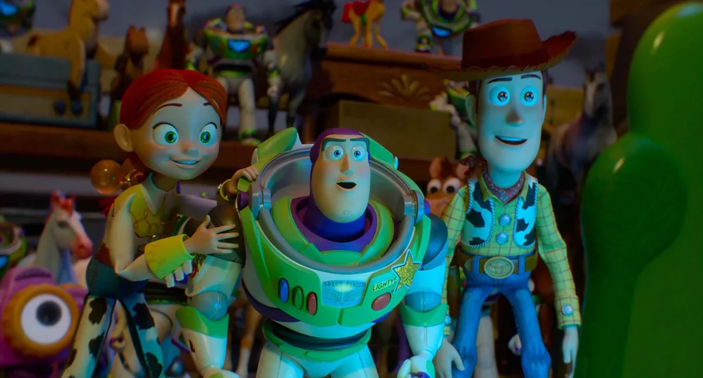 The characters Buzz, Woody and Jessie in Toy Story 5