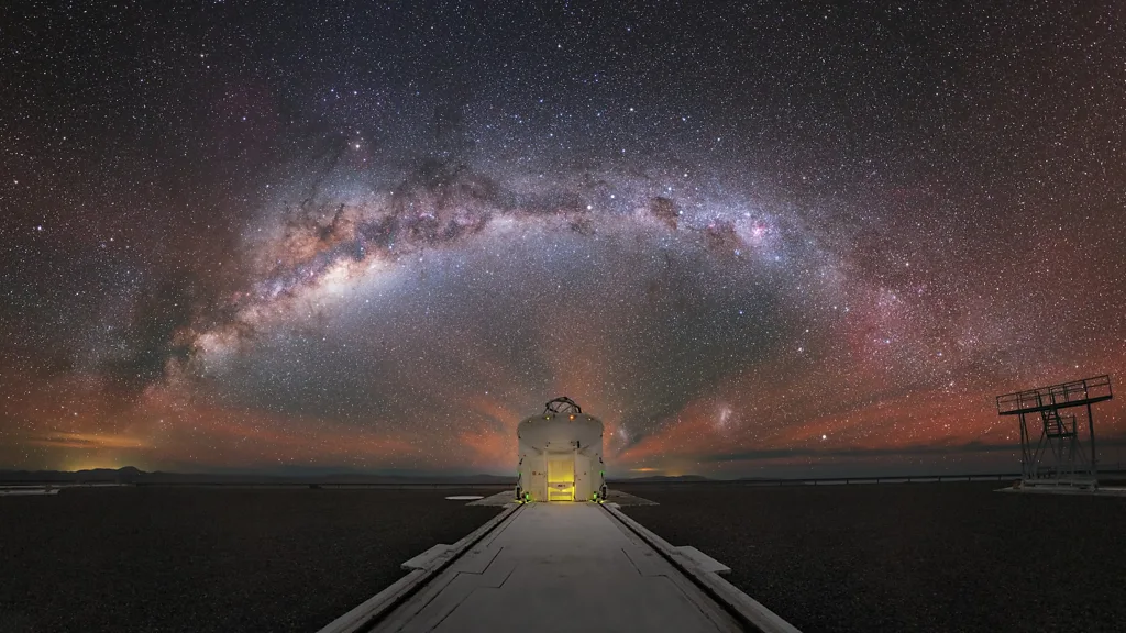  The Paranal Observatory below a starry night sky.