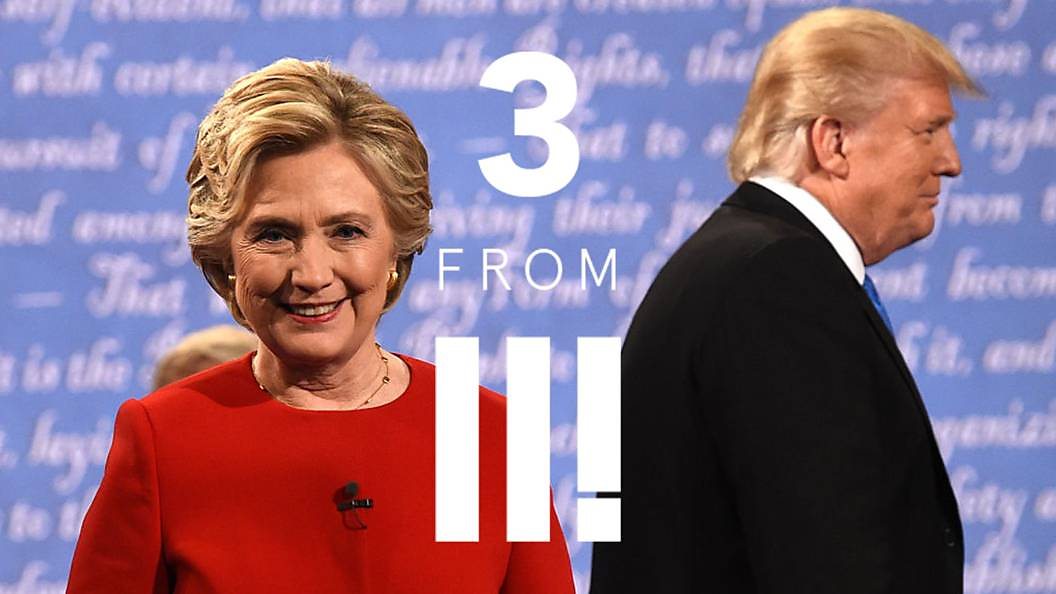Hillary's in the clear over her emails in Monday's 3 from Three - BBC Three