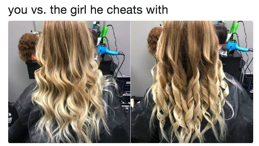 Curled hair meme