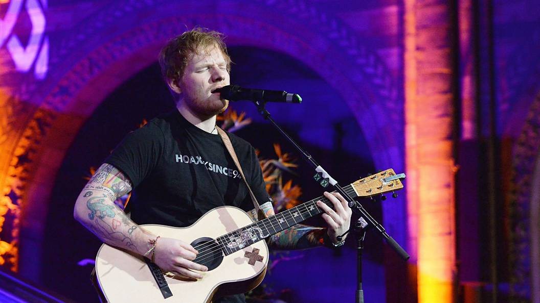 Ed Sheeran performing