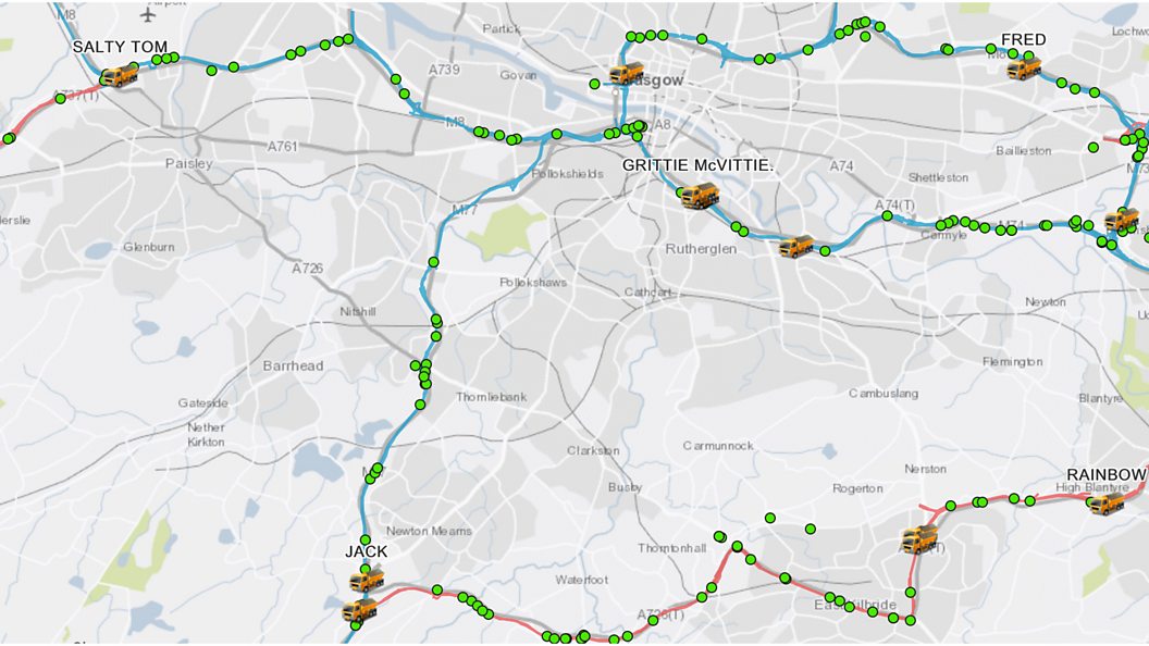 Scotland has named its ice gritters Grittie McVittie, Ready Spready Go ...