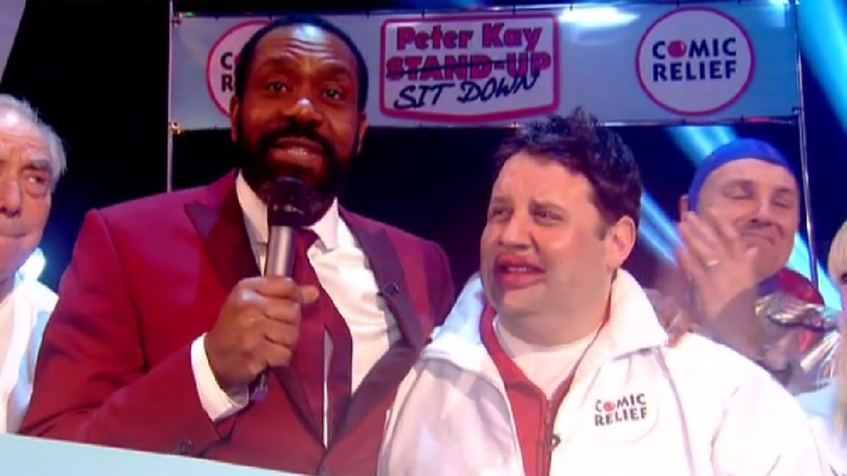 BBC One - Comic Relief, Peter Kay completes his sit down challenge