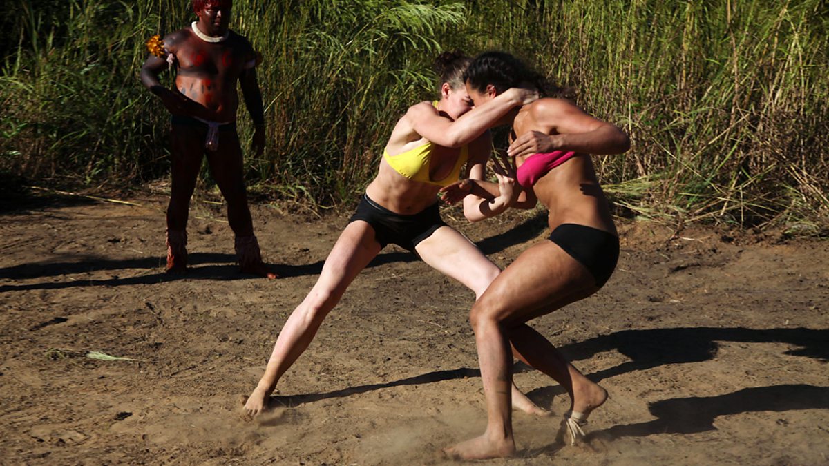 In Brazil, the adventurers take on the local women in a Huka Huka wrestling compe...