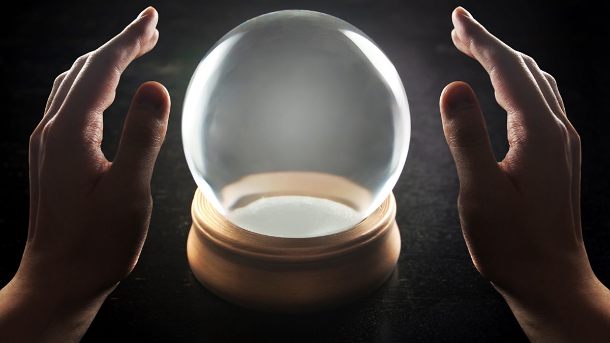 Crystal Ball on the hands. Crystal Ball in hand Black.