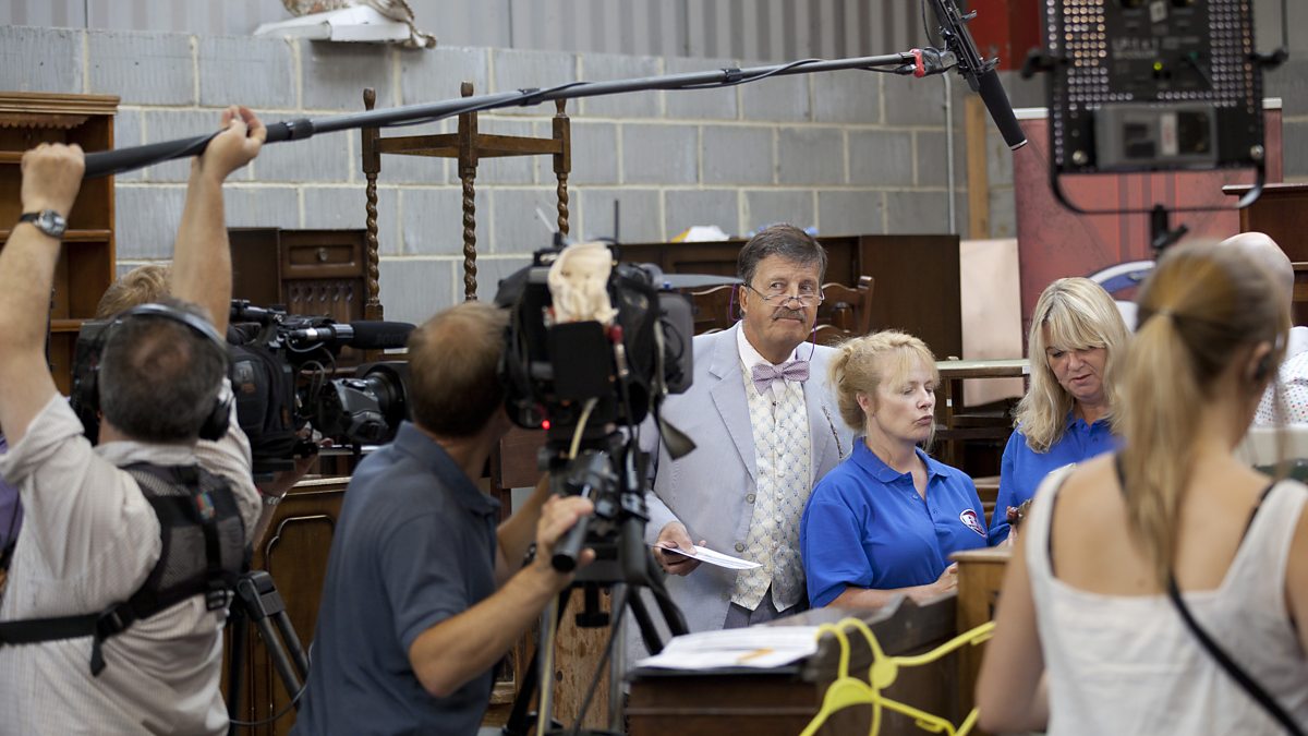 BBC One The crew filming the auction Bargain Hunt Behind the