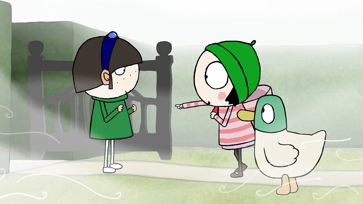 Sarah and Duck turn detectives when their friend Plate Girl loses her plate...