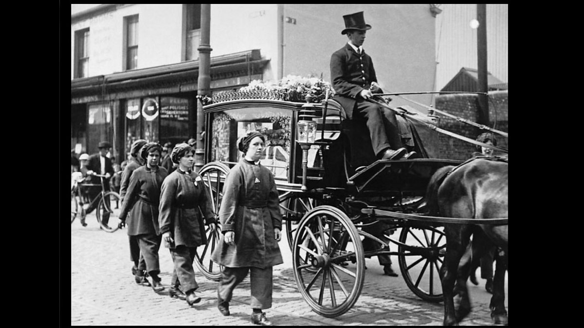 BBC World War One At Home, Pembrey, Llanelli Funeral of Munition