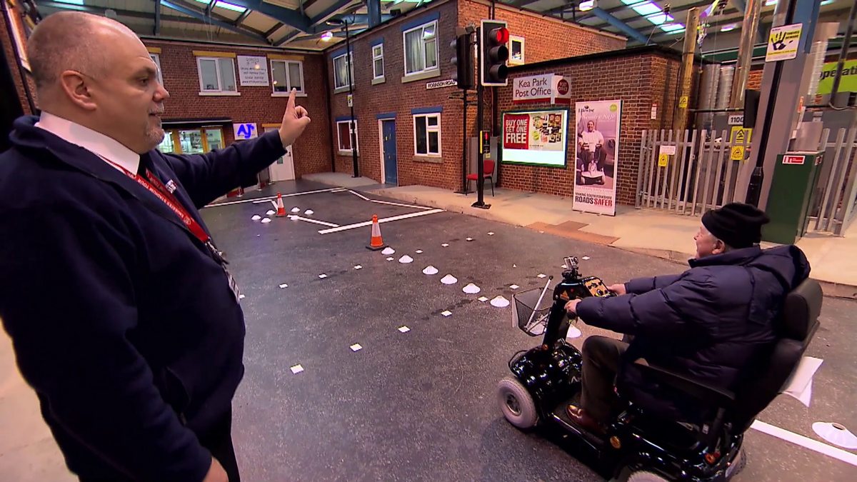 BBC One The Trouble with Mobility Scooters, Partially sighted Gordon tries out a mobility scooter