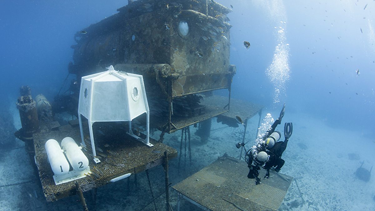 BBC Radio 4 Aquarius undersea lab. Taken on location in Key Largo, in