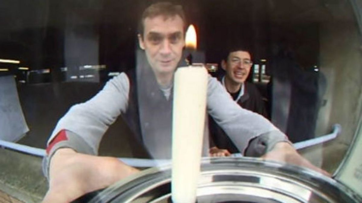 BBC One Bang Goes the Theory, What does a candle flame look like in