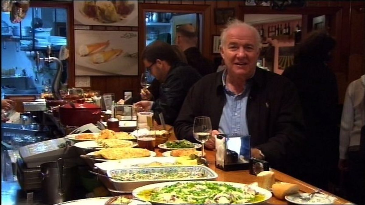 BBC Two Rick Stein's Spain, Episode 1, Rick samples some "pinchos