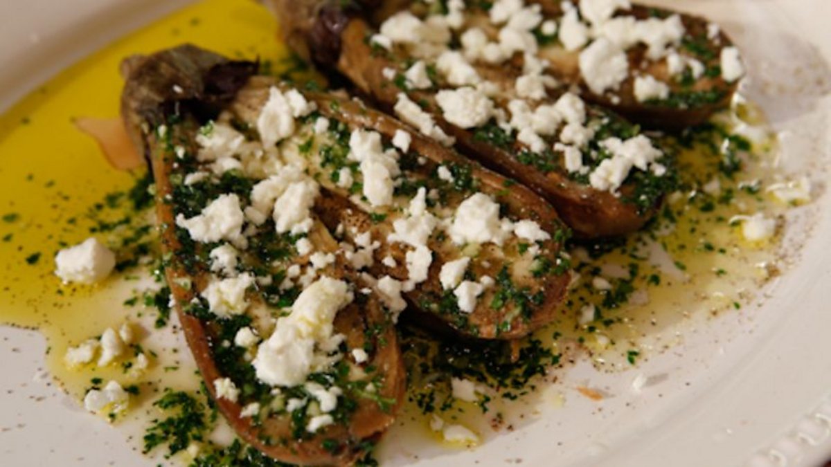 BBC One The Good Cook, Episode 3, Aubergine with feta and parsley