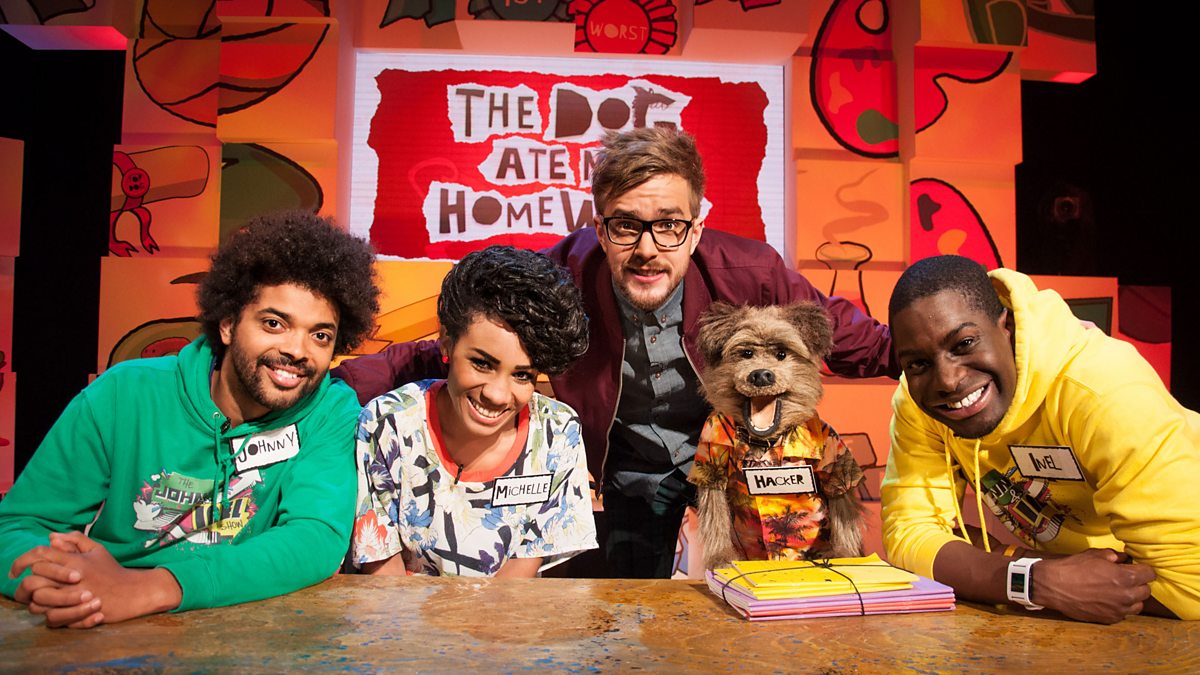 which comedian hosted the bbc panel show the dog ate my homework