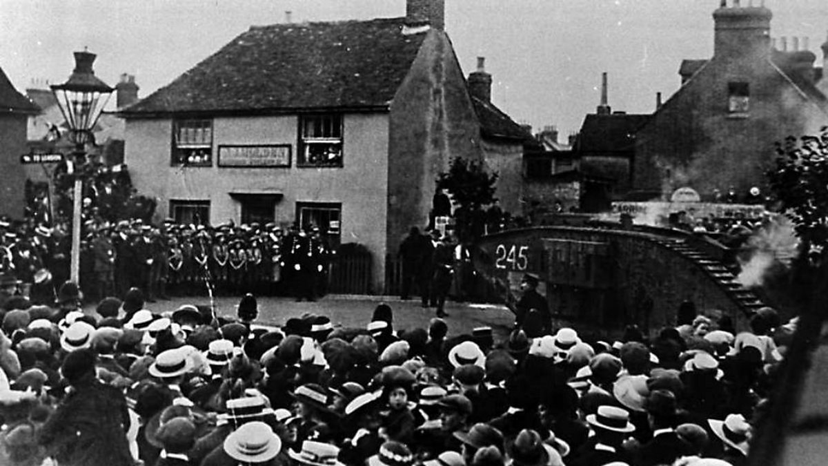 BBC World War One At Home, Ashford, Kent Last WW1 Mark 4 Tank in Britain
