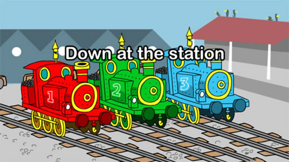 School Radio Nursery songs and rhymes, Down at the station
