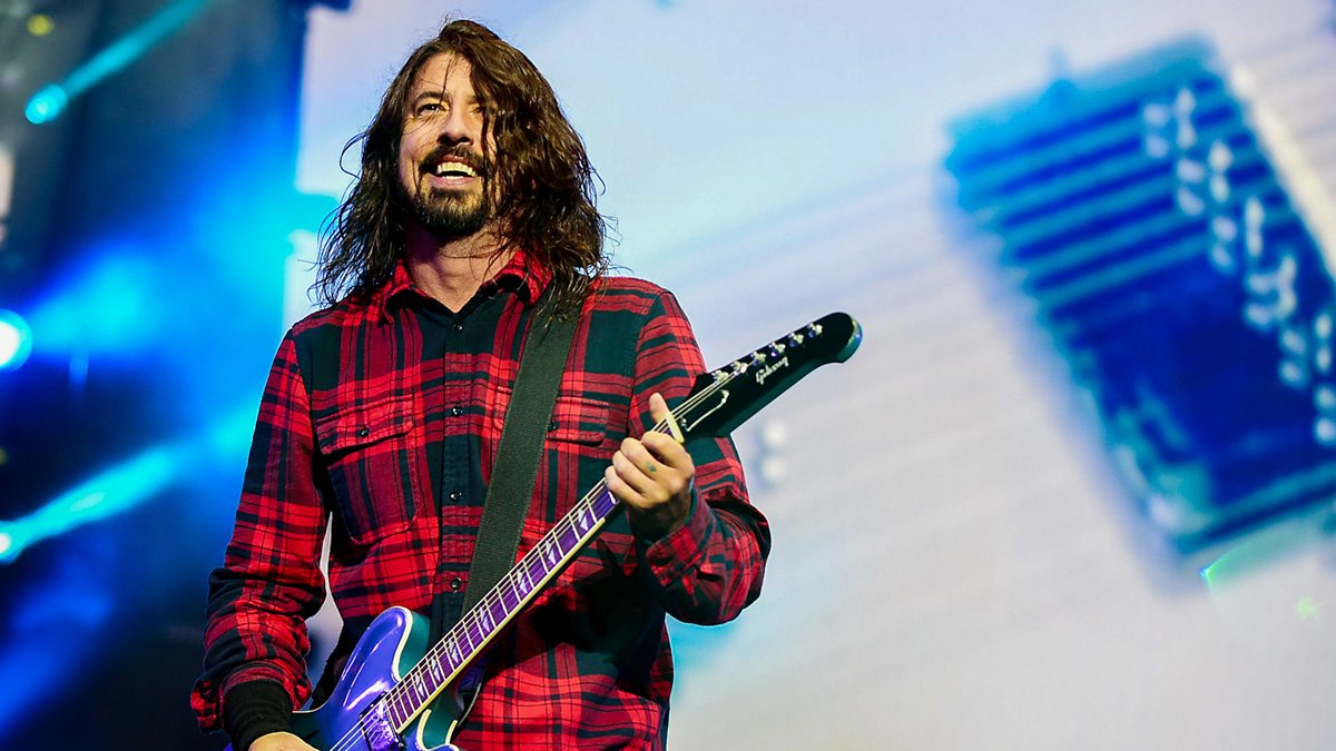 Foo Fighters performing on their long awaited first UK gig since