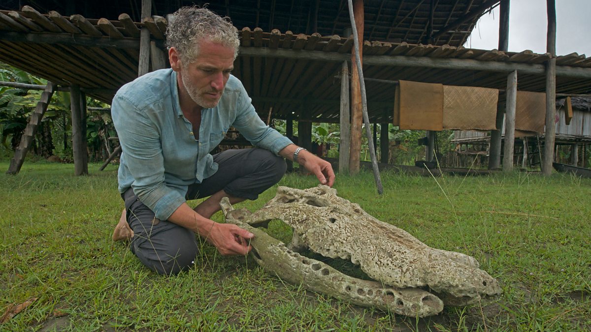 BBC Two - Gordon Buchanan with a giant skull - Tribes, Predators & Me