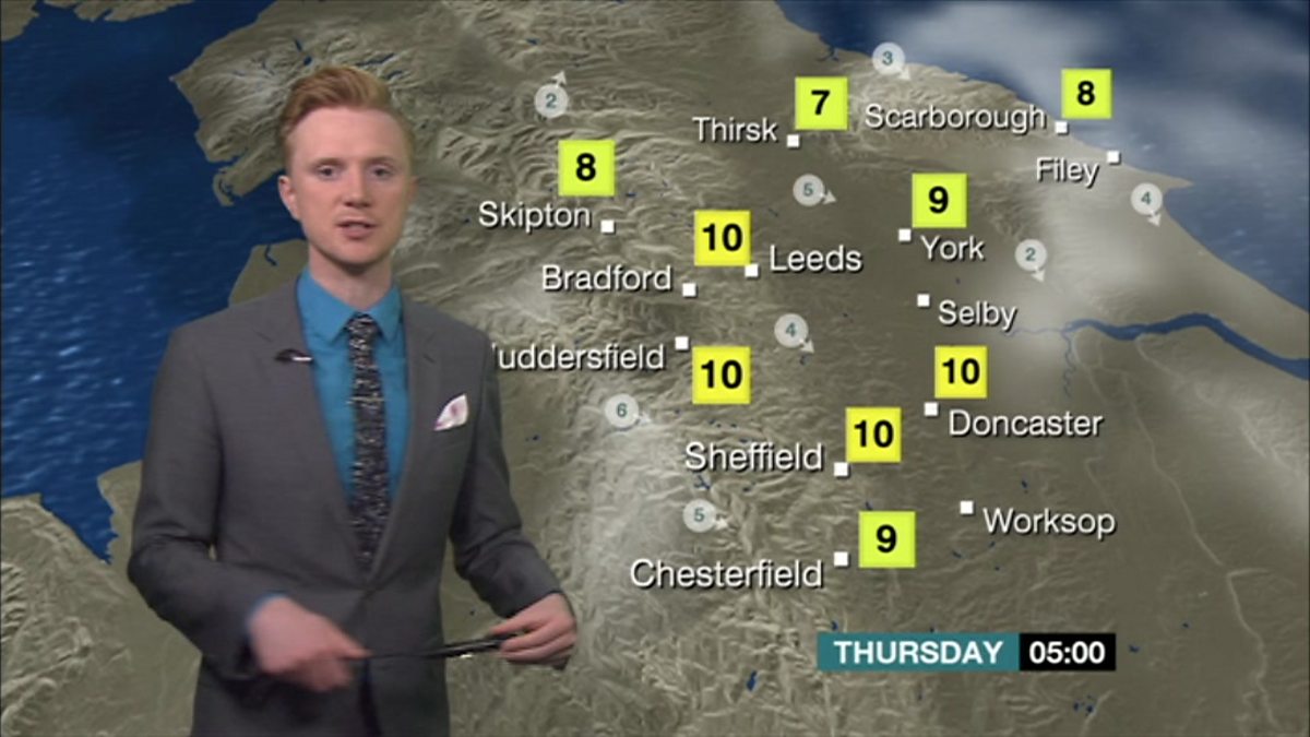 BBC One Look North (Yorkshire), Weather forecast with Owain 18/05/2016 BBC One Look North (Yorkshire), Weather forecast with Owain 18/05/2016
