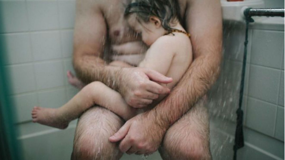 Naked with son