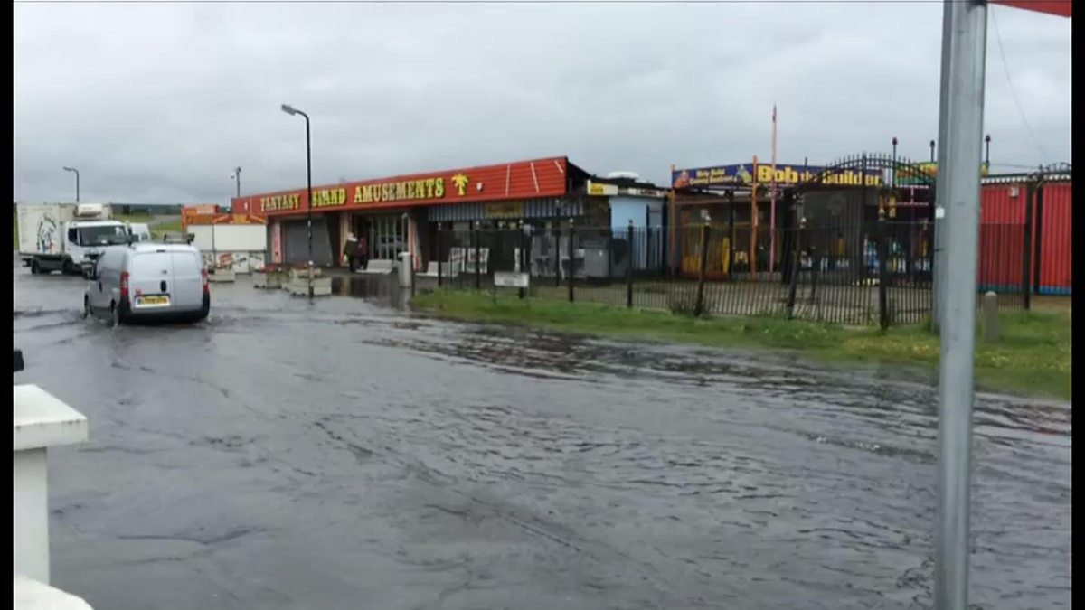 BBC Essex Sadie Nine, 31/05/2016, Canvey Island hit by flash floods