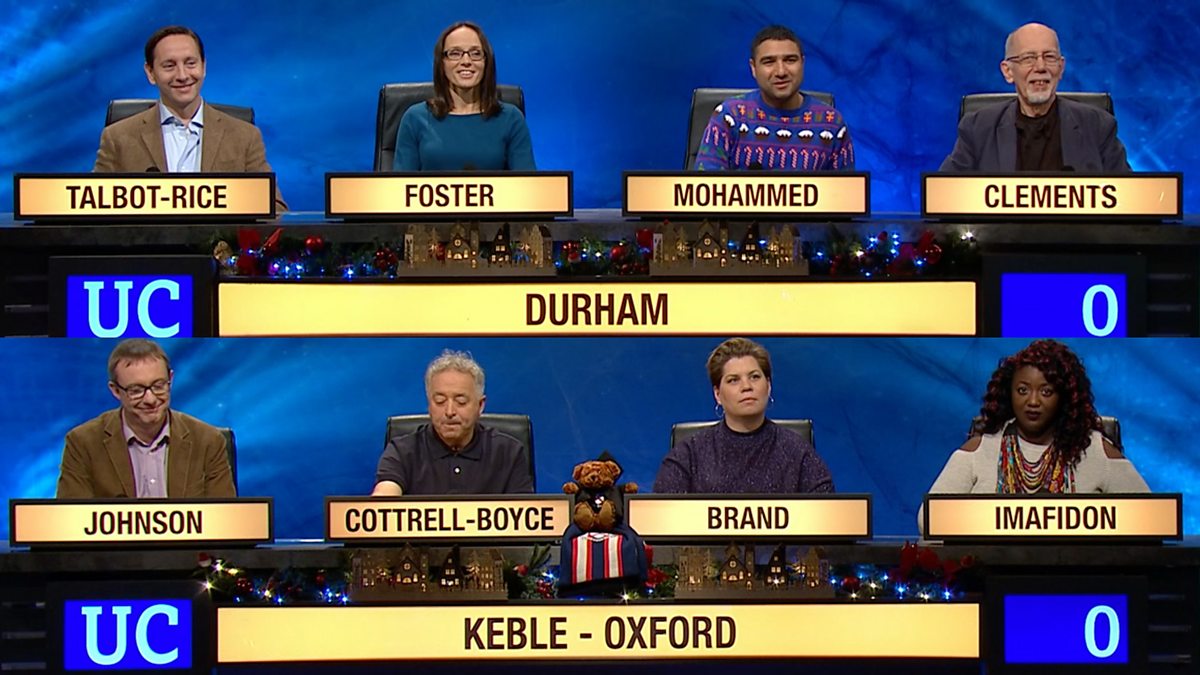 BBC Two University Challenge, Christmas 2017, Durham University v