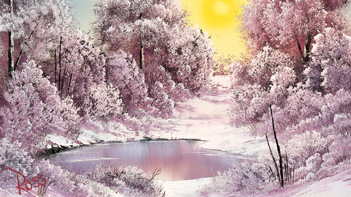 bob ross winter sun