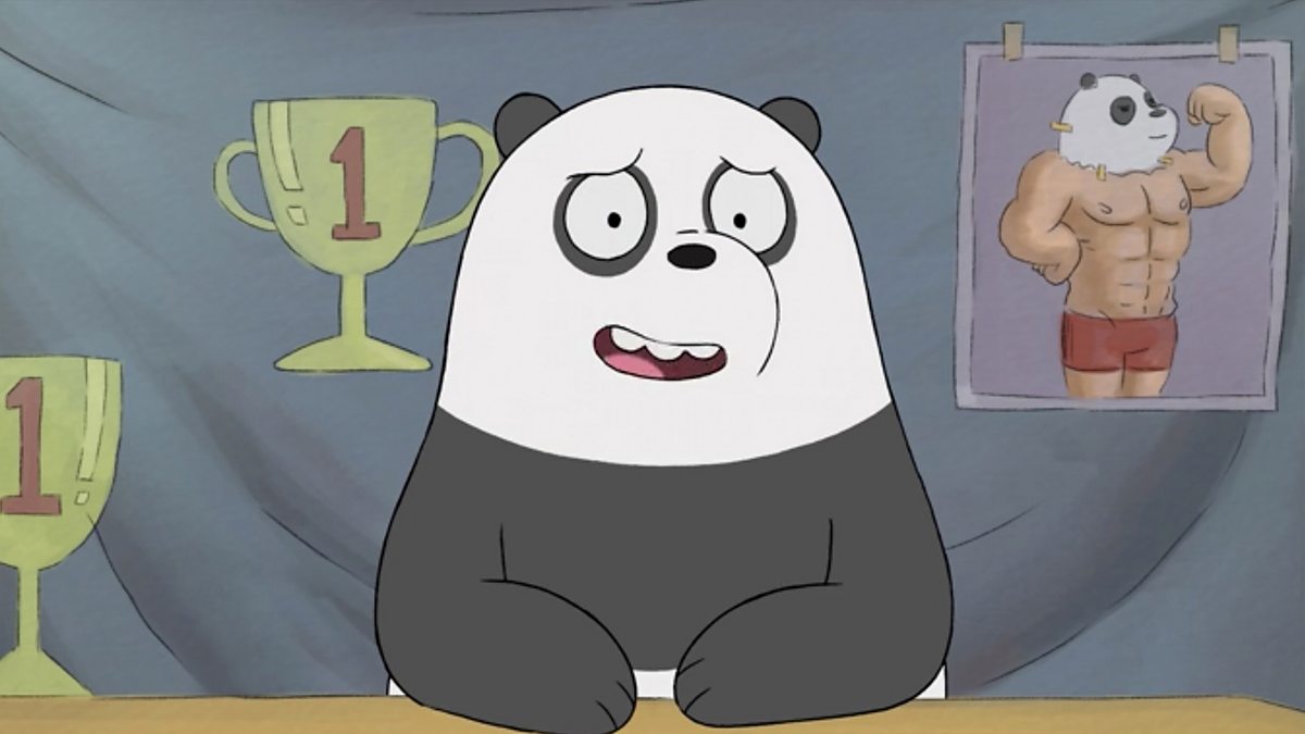 Panda exaggerates his best side on a video chat date. 