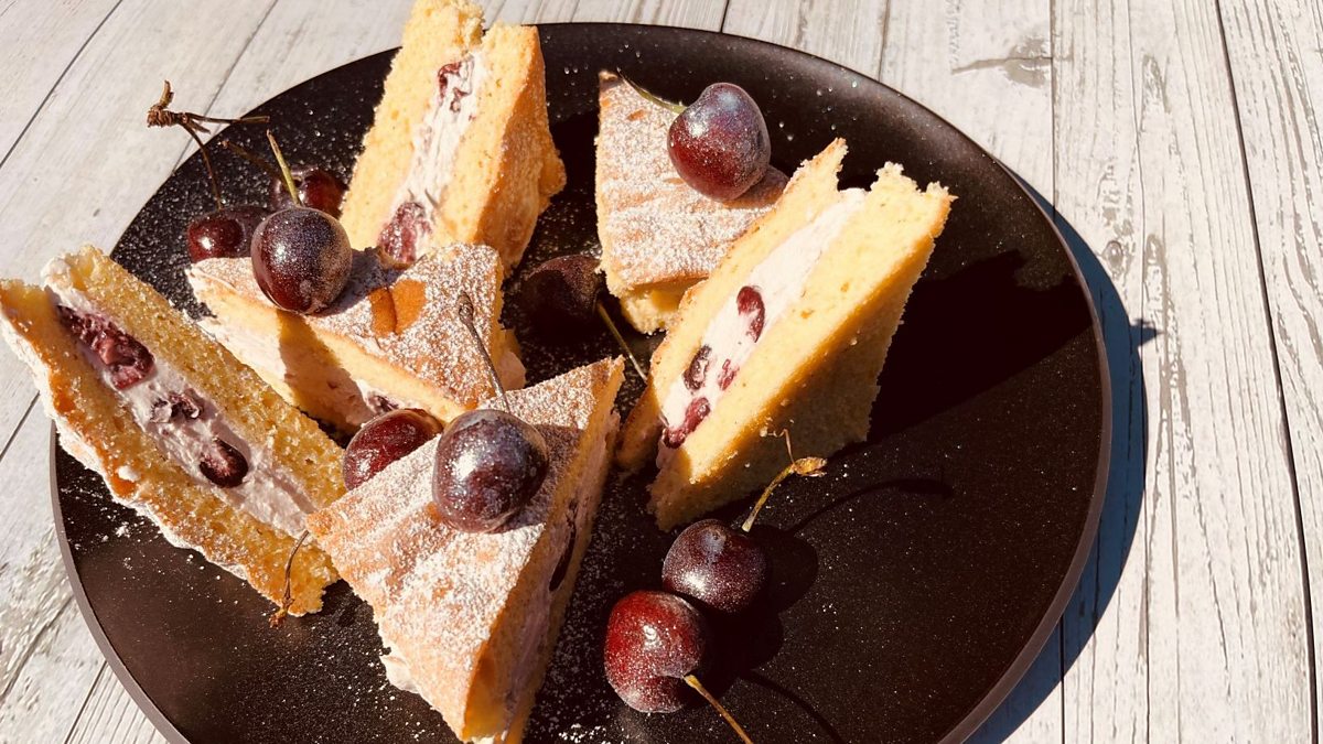 BBC Cherries Jubilee Sponge Sandwiches