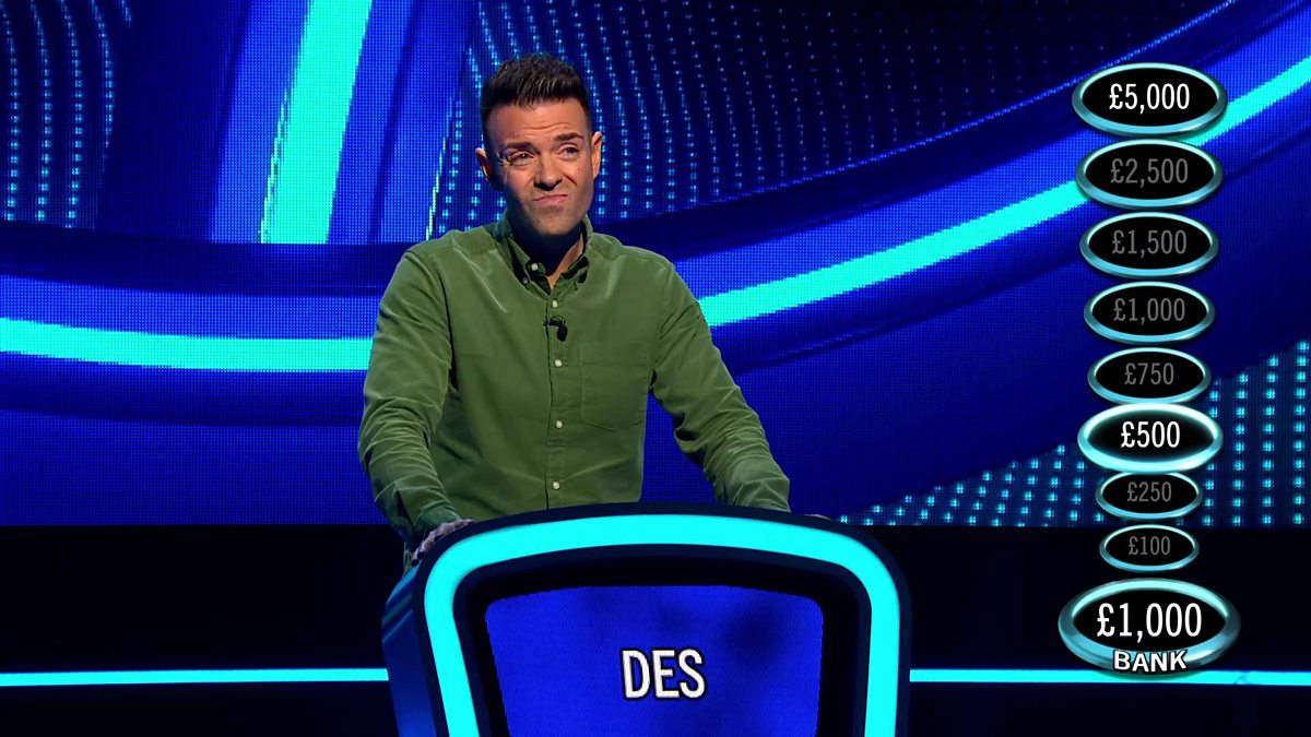 BBC One The Weakest Link, Series 2, Episode 9, Des has a tell