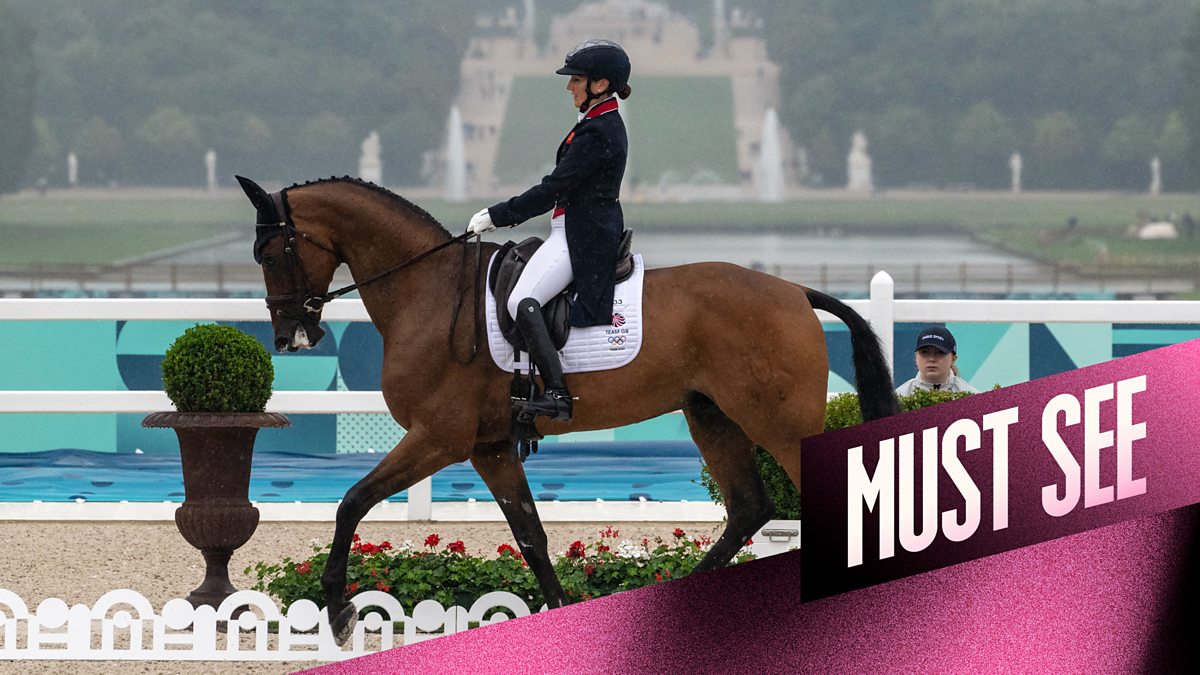 BBC Sport Olympics, Paris 2024, Day 1 Eventing Laura Collett in dressage
