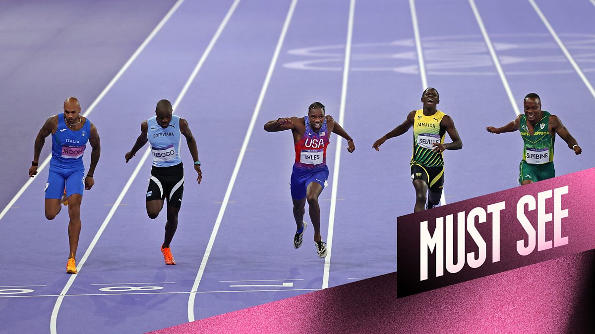 BBC Sport Olympics, Paris 2024, Day 9 Athletics Men's 100m