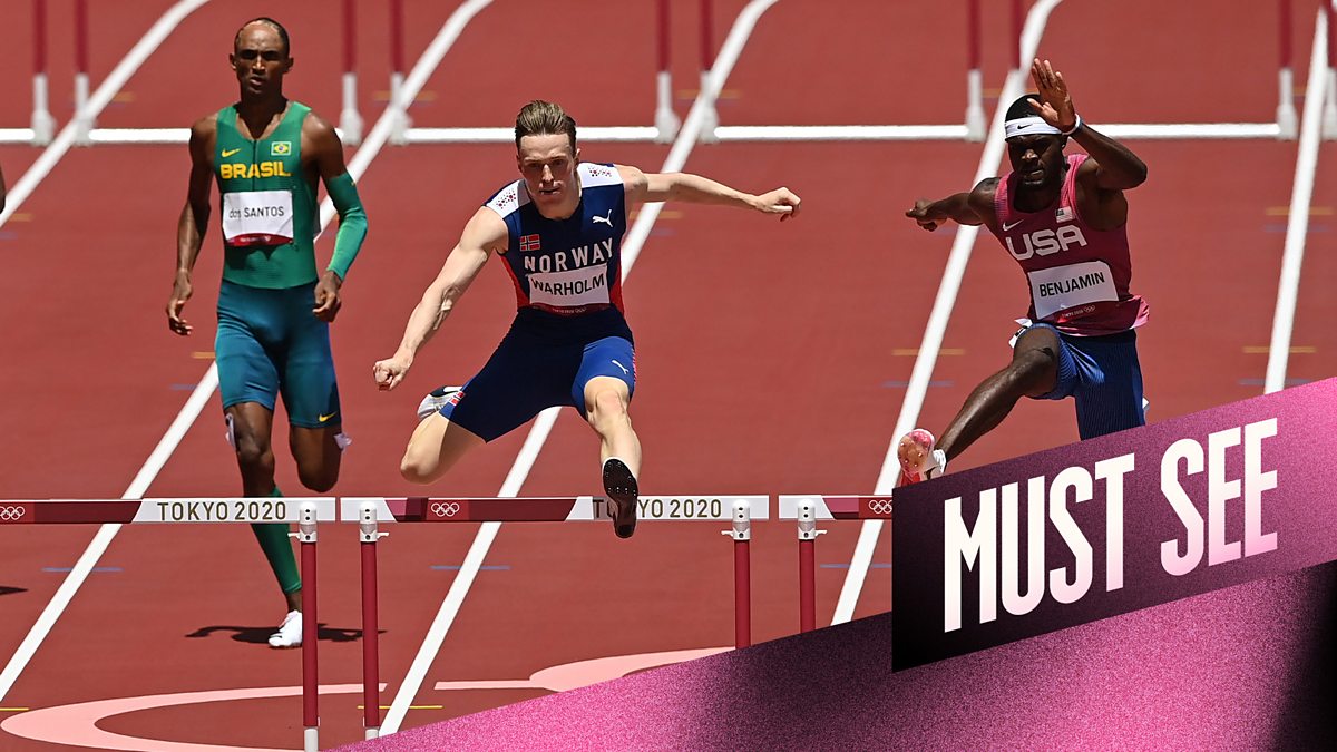 BBC Sport Olympics, Paris 2024, Day 14 Athletics Men's 400m Hurdles