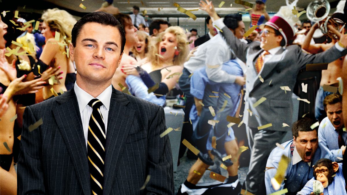 Leonardo DiCaprio as a high-flying, corrupt stockbroker
