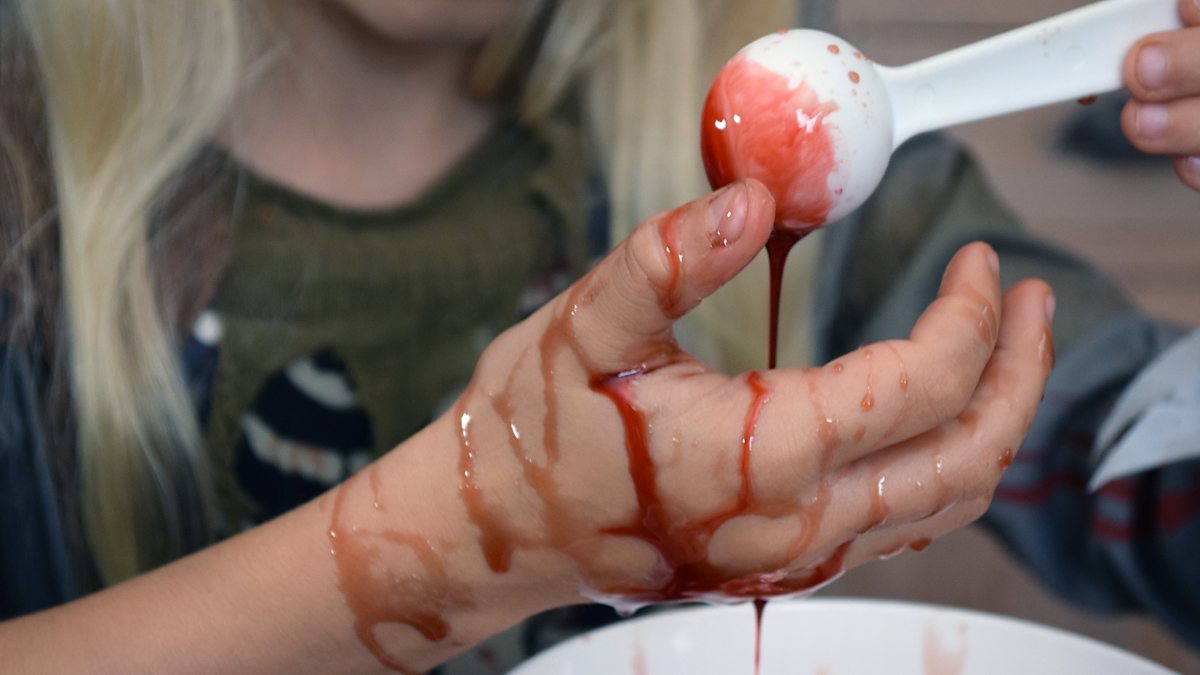 How to make frightening fake blood for Halloween - BBC Teach