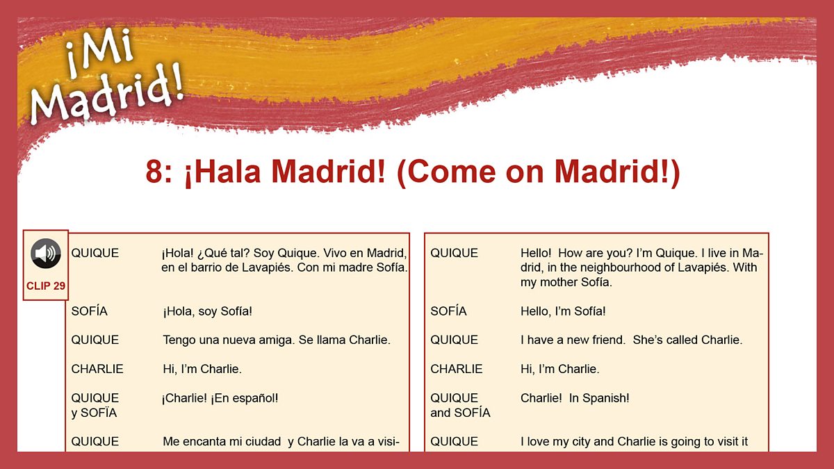 KS2 Spanish - 8: ¡Hala Madrid! (Come on, Madrid!) - BBC Teach