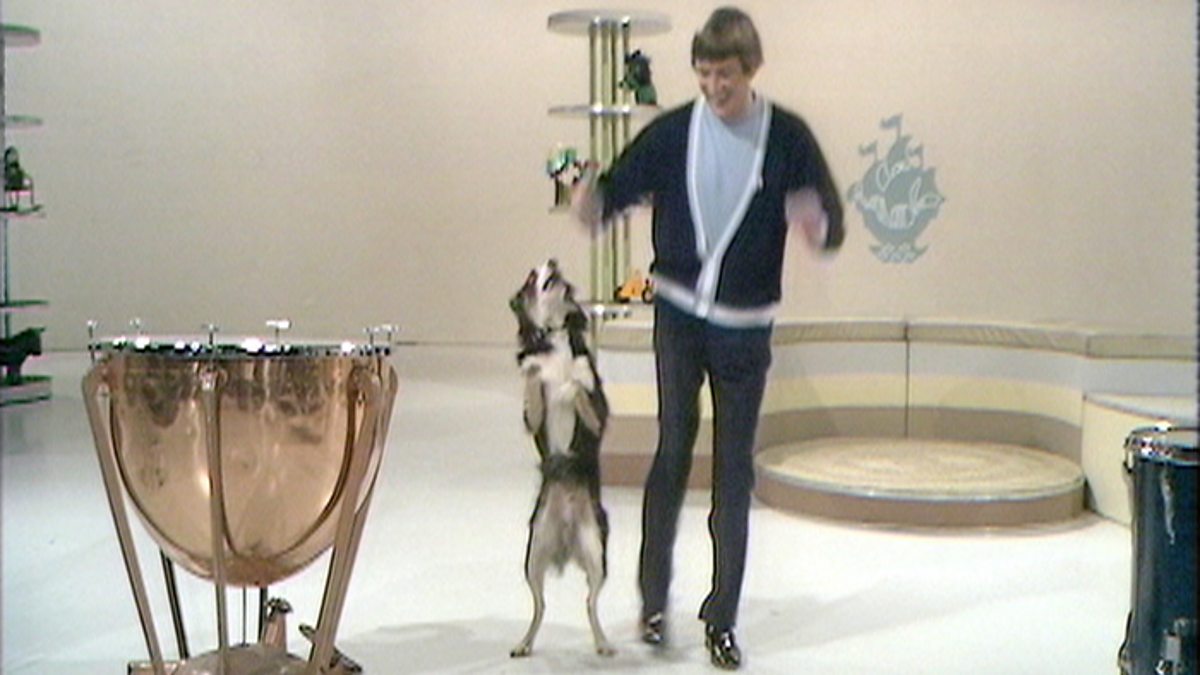 Roy Castle gets down with Shep, 1972 BBC Archive