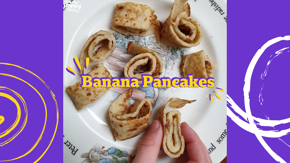 Pancake Day Banana pancake recipe BBC Tiny Happy People
