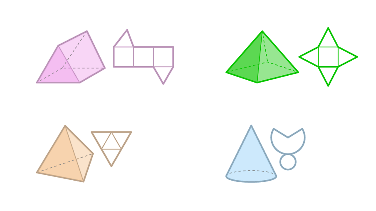 net drawing of a triangular prism